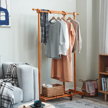 Norton Berg multifunctional solid wood hanger creative coat rack floor mobile bedroom hanger corner shelf