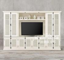 American solid wood multimedia living room combined film and TV cabinet modern minimalist oak villa storage TV cabinet