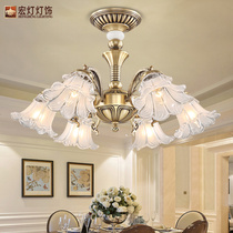 American simple restaurant chandelier dining room Lightroom Lightroom Princess Lightroom Bedroom Lightroom Copper lamp full copper lamp