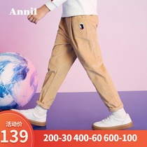 Anel childrens clothing girls 2019 autumn new pants in big children elastic corduroy radish casual trousers