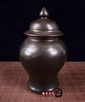 Wujin glaze tea cans cracked storage cans General cans to do old antique porcelain old goods ancient porcelain collection antiques