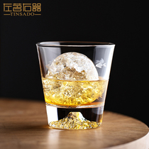 Left Tea Right - Man Japanese Fuji Cup Crystal Glass Whisky Cup with Tea Cup 300ml