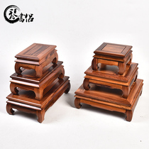 Qin Shu African sour wood carving bent foot crafts ornaments Buddha statue stone base vase bonsai base solid wood