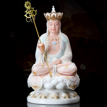 Round Tong Buddha statue of Han Baiyu Stone carved glazed gold-set of Buddha Tibetan Buddha to give a sacred piece of the Shi-j