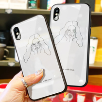 Freckles girl phone case Apple X tempered iPhone11Pro glass XS MAX female XR couple 8 sets plus net Red 7 personality 6s 6 six P seven IPX eight iP