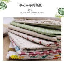 Cartoon plaid print decorative background cotton linen tablecloth material hand made diy Daisy polo dot fabric creative