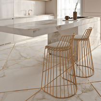 Nordic Bar Bench Iron Art Retro High Foot Chair Submodern Minima Lean American Light Lavish Home Bar Stool