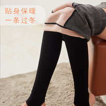 Pregnant womens trousers warm in autumn and winter late pregnancy fashionable leggings padded feet pregnant womens socks pants do not fall