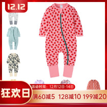 ins baby clothes thin pajamas bag handbag feet spring and autumn women Baby Full Moon Children clothes year old climbing suit