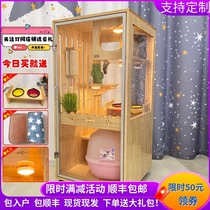 Solid wood Cat Villa Apartment house Indoor home Cat Nest Small Two-storey Juvenile Cat House Cat House Pet Cat Cage