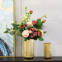 Living Room Flower Arrangement Pendulum with light and luxurious ceramic table vase TV cabinet Home floral furnishing Eurostyle Home Decorative Goods