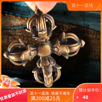 Buddhist supplies Vajra Pestle pendant pure copper cross Vajra retro tantric instruments five-strand Vajra Pestle neck male