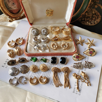 Overseas Western antique jewelry vintage earrings Joker elegant European and American summer fashionable retro earrings ear clip W1