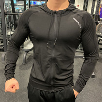 Autumn long-sleeved fitness suit mens tights elastic quick-drying running sports jacket breathable sweat-absorbing compression training suit