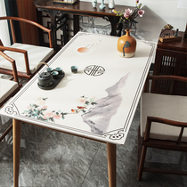 Leather tablecloth waterproof and oil-proof disposable new Chinese rectangular table mat anti-scalding tablecloth coffee table table table top protection pad
