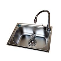 Kitchen stainless steel sink single-slot thickened one-piece large washbasin single-slot sink set 42*36cm