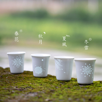 Holiday gift custom Four Seasons water cup wind and snow moon office cute exquisite ceramic couple Cup home