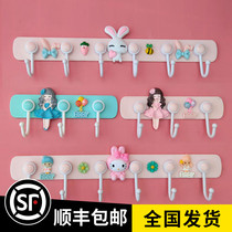 Creative cute cartoon adhesive hook strong glue bathroom non-perforated girl heart Wall Wall no trace stick hook kitchen