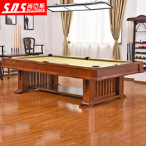 All solid wood European-style retro carved pool table Household standard two-in-one American black eight 8 pool table villa