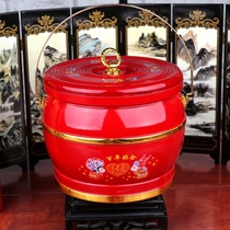 C Solid wooden bucket Chinese decoration Dowry portable wedding toilet Descendant bucket Dowry gift Dowry portable
