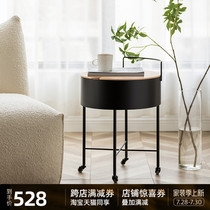 Nordic light lavish sofa edge a few beds head cabinet round mesh red removable with wheels small side a few iron art small tea table tables