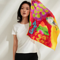 Shanghai Story Artists joint 2022 True silk mulberry silk womens spring and autumn thin childrens hair with decorative silk scarves