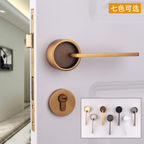 American Modern Bedroom Door Lock Room Nordic Wooden Door Lock Brass Copper Simple Room Door Lock Household Door Handle