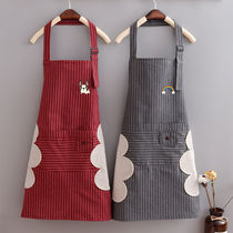 Fashion Pure Cotton Double Waterproof Apron Womens Day Department Cute Home Greaseproof Workwear Dress Hood Male Custom Print