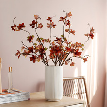 ladylike simulation flower plant with fruit multi-petal leaf branches fake flower bell living room TV cabinet indoor ornaments