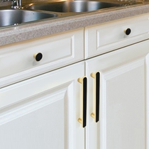 Light extravagant lengthened cabinet door handle black Nordic minimalist cabinet door handle drawer shoe cabinet gold color handle hardware