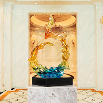 Abstract resin sculpture ornaments Hotel aisle Lobby entrance Glass artwork Modern style model room Simple