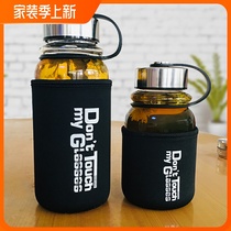 Thickened heat-resistant large-capacity glass portable men and women boiling water cup space cup office with lid filter tea cup