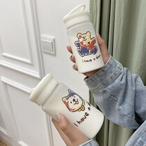 Net red frosted water glass schoolgirls brief freshener department cute teenage girl portable plastic mug resistant and anti-fall