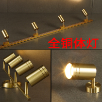 Full copper Ming Dress Spotlight Gold Adjustable Angle Home Living Room Rail Style Background Wall Cylinder Light Extravagant LED track lamp