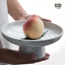 Jingdezhen Song Feng Gaotai bowl goblet matte glaze cake plate coarse pottery goblet bowl Zen vegetarian Bowl