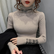 Stack collar high collar bottoming sweater ladies wear 2019 autumn and winter new foreign style padded slim pullover sweater