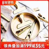 Nordic ins minimalist stainless steel food seal clip newspaper clip gold seal clip book clip