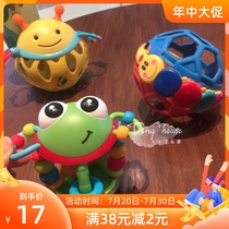 Baby rattle Newborn soft rubber ball hand catch ball Animal cartoon bell ball around beads Color bead ball baby toy