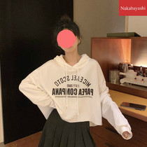 2021 New with cotton tide loose hooded sweater women autumn and winter thin long sleeve T-shirt womens base shirt coat