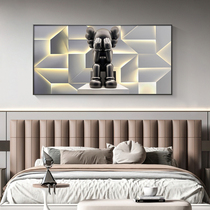 Kaws bedroom decoration horizontal version of violent bear bed head hanging tide sign light extravagant high-end living room sofa background mural