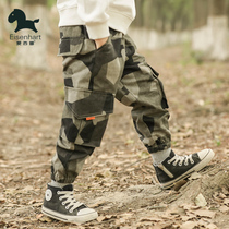 Boys  pants spring and autumn camouflage overalls 2021 autumn new large childrens loose mens treasure childrens trousers tide