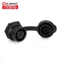 M12 Lingke 3 core IP67 threaded male and female waterproof Aviation plug socket LED screen waterproof connector