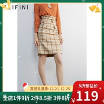 Shifan Li 2021 New High waist loose slim skirt womens check skirt skirt womens 3B8243441