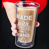 Far shore coffee cup double insulation glass home creative teacup Milk Cup Milk Cup fruit juice Cup fashion water Cup