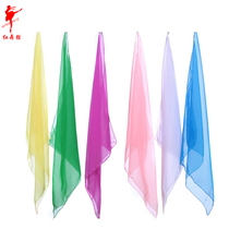 Red dance shoes Chiffon scarf Dance scarf Stage performance handkerchief performance props Yangko silk scarf handkerchief 9028E