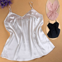 Tangjing Silk Pure Mulberry Silk Real Silk Harness 100 Hitch Undershirt Shoulder Strap Adjustable Pure Color V Collar New