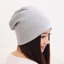 Baotou Korean version of tide spring and autumn fashion cap children thin rhinestone head towel hat summer nightcap cotton Moon hat