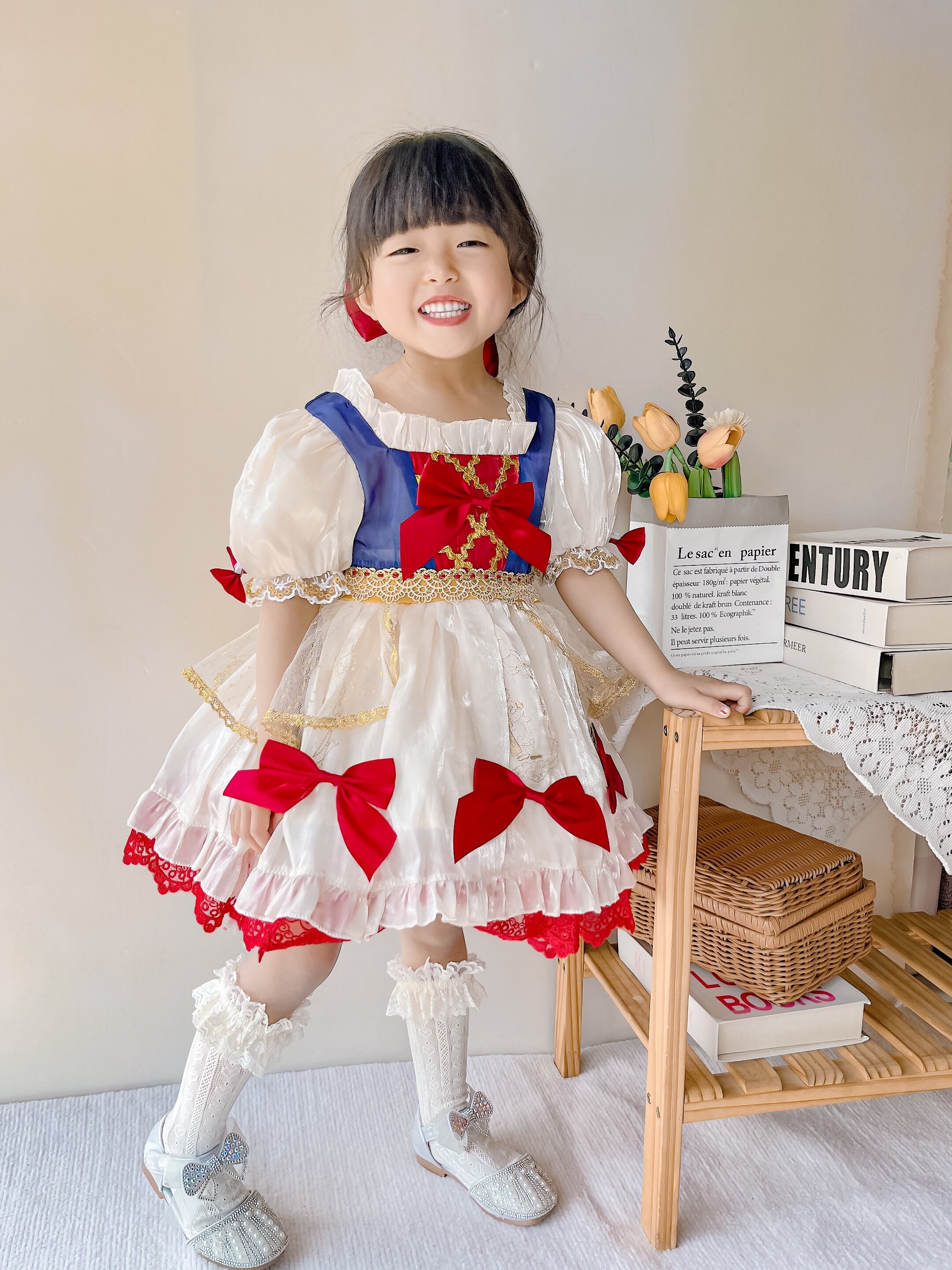 女童洛丽塔lolita裙子儿童夏装白雪公主裙女宝生日周岁礼服连衣裙