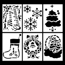 Christmas snow spray template Christmas decoration set of 6 kinds with Christmas snow spray