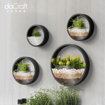 Nordic wall decoration guest restaurant milk tea shop wall decoration pendant simulation plant flower pot round Wall Wall combination